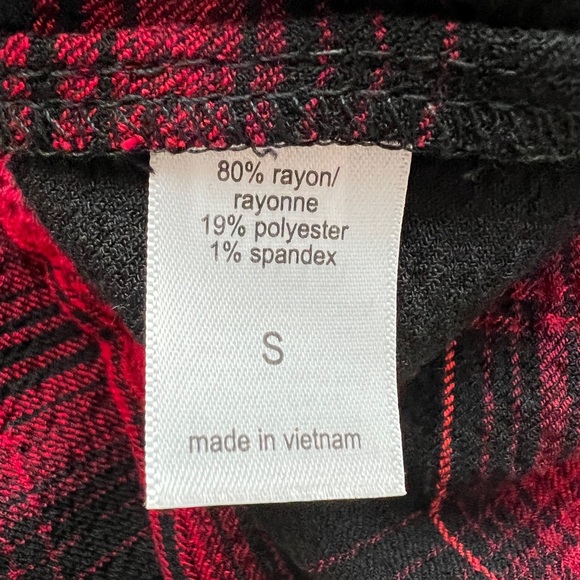 Maurices Red Black Plaid Babydoll Tiered Dress NWT S - Picture 7 of 9